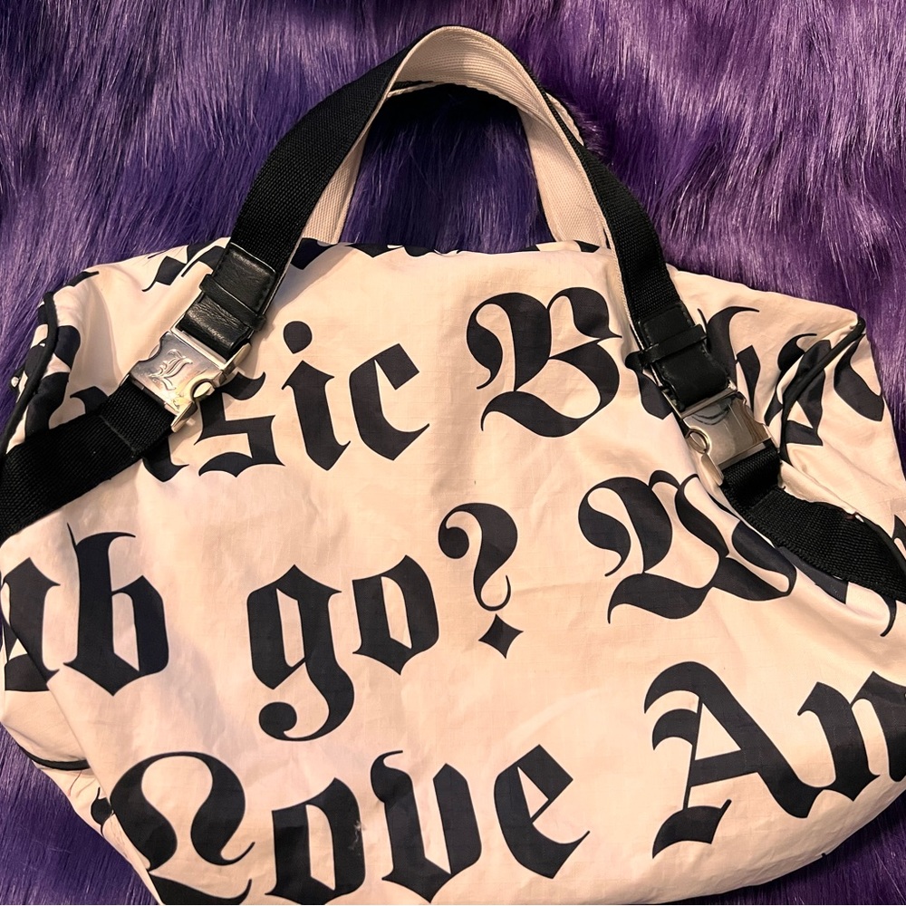 L.A.M.B. For LeSportsac black and white bag